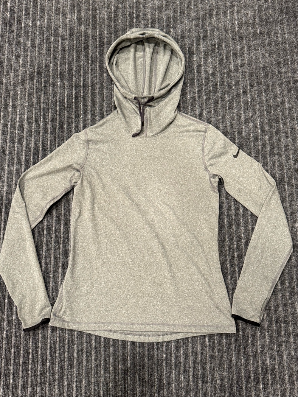 Nike Pro Dri-Fit Hoodie Women’s Gray Long Sleeve Pullover L Running Workout